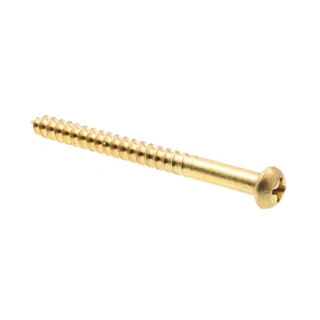 Prime-Line Wood Screw, Round Head, Phillips Drive No. 8 X 2in Solid Brass 15PK 9207879